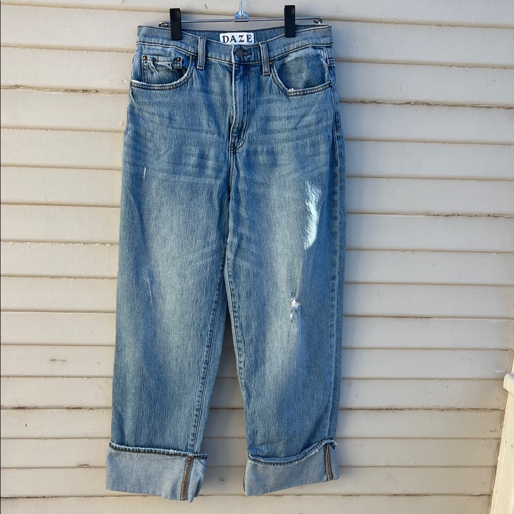 Daze Light Blue Women's Wide Leg Jeans